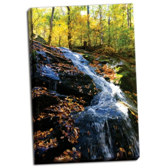 Gango Home Decor Autumn Waterfall I by Alan Hausenflock (Ready to Hang); One 24x36in Hand-Stretched Canvas