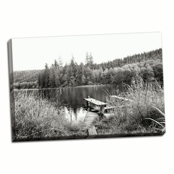 Gango Home Decor Baker Lake Dock by Dana Styber (Ready to Hang); One 36x24in Hand-Stretched Canvas
