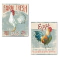 thumbnail image 1 of Gango Home Decor Blue and Red Country Fresh Eggs Rooster Kitchen Set; 2-11"x14" Unframed Prints, 1 of 1