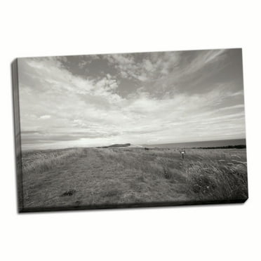 Gango Home Decor Bluff Path BW by Dana Styber (Ready to Hang); One 36x24in Hand-Stretched Canvas