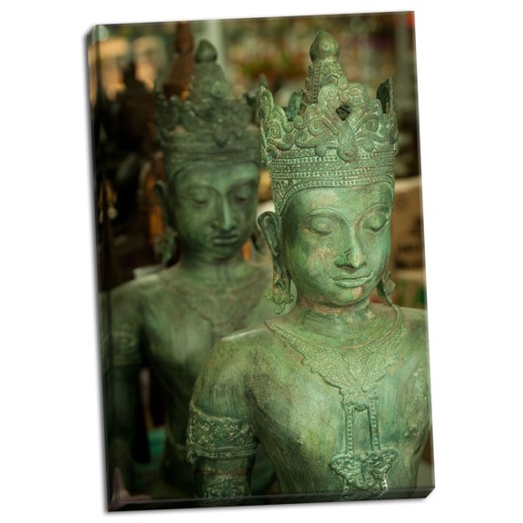 Gango Home Decor Buddha Statues II by Erin Berzel (Ready to Hang); One 24x36in Hand-Stretched Canvas