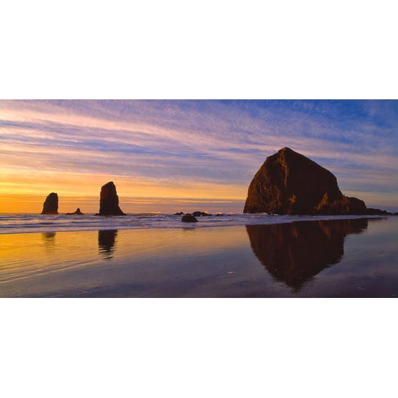 Gango Home Decor Cannon Beach V by Ike Leahy (Printed on Paper); One 36x18in Fine Art Paper Giclee Print