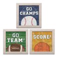 thumbnail image 1 of Gango Home Decor Casual On the Field I Go Team, On the Field II Score, & On the Field III Go Champs by Courtney Prahl (Ready to Hang); Three 12x12in Distressed Framed Prints, 1 of 6