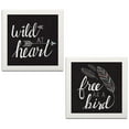 thumbnail image 1 of Gango Home Decor Casual Free as a Bird Black & Wild at Heart Black by Laura Marshall (Ready to Hang); Two 12x12in White Framed Prints, 1 of 5