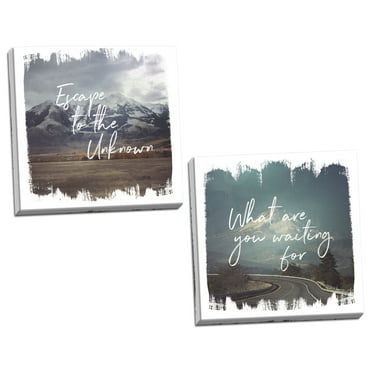 Gango Home Decor Casual Wild Wishes III & Wild Wishes IV by Laura Marshall (Ready to Hang); Two 12x12in Hand-Stretched Canvases