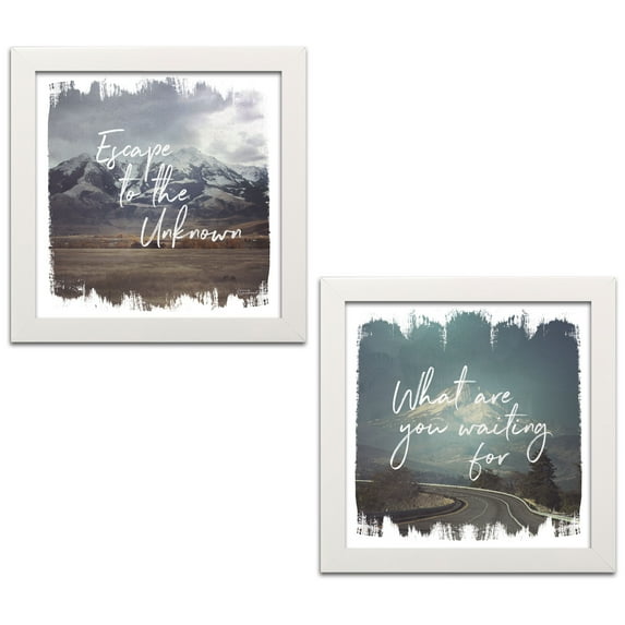 Gango Home Decor Casual Wild Wishes III & Wild Wishes IV by Laura Marshall (Ready to Hang); Two 12x12in White Framed Prints