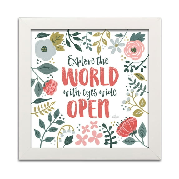 Gango Home Decor Casual Wildflower Daydreams II on White by Laura Marshall (Ready to Hang); One 12x12in White Framed Print