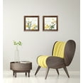 thumbnail image 1 of Gango Home Decor Citron Curiosities Inspirational Floral Wall Art ; Two Yellow 12x12in Art Prints in Gold Trim Brown Frames, 1 of 6