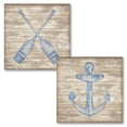 thumbnail image 1 of Gango Home Decor Classic Nautical Anchor and Oars Coastal Wall Art; Two Blue 12x12in Unframed Paper Prints, 1 of 3