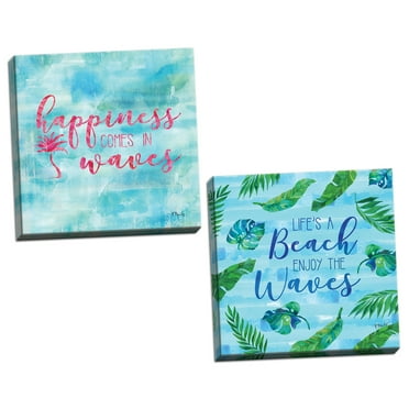 Gango Home Decor Coastal Beach Inspiration I & II by Paul Brent (Ready to Hang); Two 12x12in Hand-Stretched Canvases