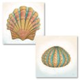 thumbnail image 1 of Gango Home Decor Coastal Boardwalk Scallop & Urchin by Elyse DeNeige (Printed on Paper); Two 16x16in Fine Art Paper Giclee Prints, 1 of 5