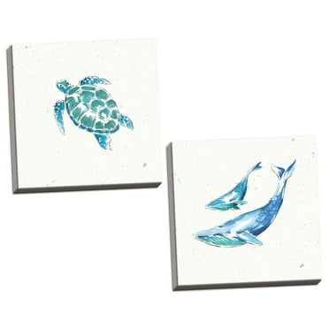 Gango Home Decor Coastal Maritime VII & VIII by Daphne Brissonnet (Ready to Hang); Two 12x12in Hand-Stretched Canvases