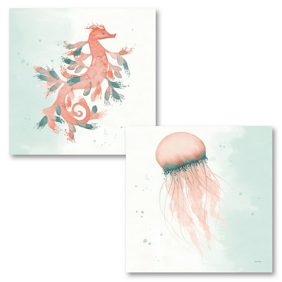 Gango Home Decor Coastal Splash III & IV; Two 16x16in Fine Art Paper Giclee Prints