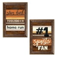 thumbnail image 1 of Gango Home Decor Contemporary #1 Sports Fan & Sports Trio; Two 12x18in Art Prints in Gold Trim Brown Frames, 1 of 5
