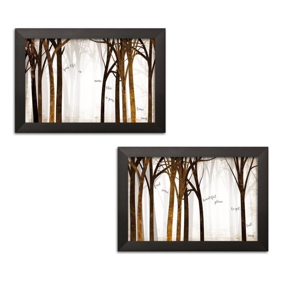 Gango Home Decor Contemporary Beautiful Place & This is Your Time by Marla Rae (Ready to Hang); Two 18x12in Black Framed Prints