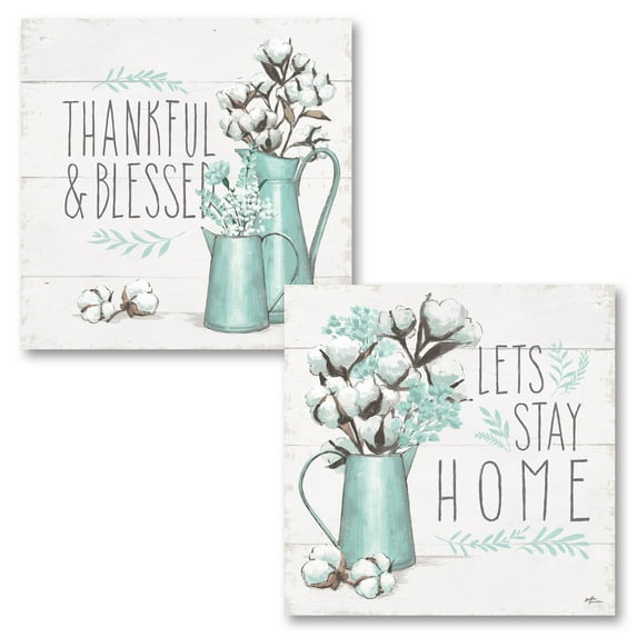 Gango Home Decor Contemporary Blessed IV & V by Janelle Penner (Printed on Paper); Two 12x12in Unframed Paper Posters