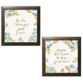 thumbnail image 1 of Gango Home Decor Contemporary Blue Blossom IV & Blue Blossom V by Pela (Ready to Hang); Two 12x12in Brown Framed Prints, 1 of 5