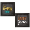 thumbnail image 1 of Gango Home Decor Contemporary Happy Place & Family Forever by Marla Rae (Ready to Hang); Two 12x12in Black Framed Prints, 1 of 5