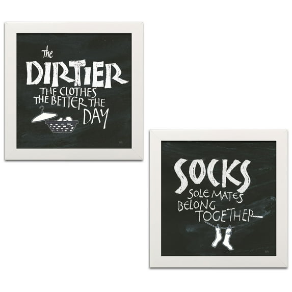 Gango Home Decor Contemporary Laundry Room III & IV by Chris Paschke (Ready to Hang); Two 12x12in White Framed Prints