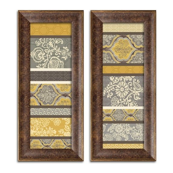Gango Home Decor Contemporary Le Souk VI & Le Souk VII by Pela Studio (Ready to Hang); Two 8x20in Gold Trim Framed Prints