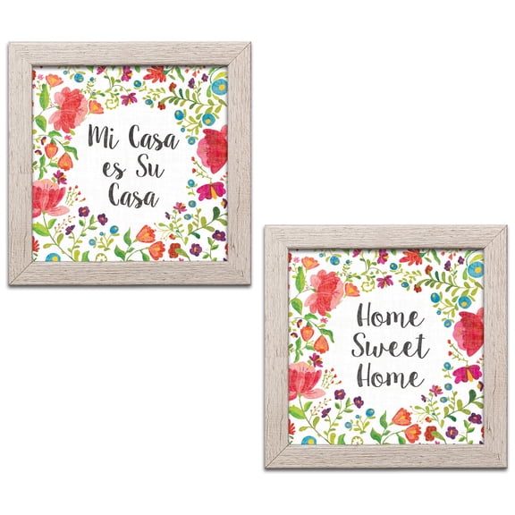 Gango Home Decor Contemporary Like Frida V & VI by Harriet Sussman (Ready to Hang); Two 12x12in Distressed Framed Prints