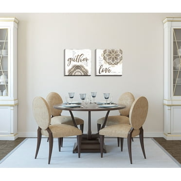 Gango Home Decor Contemporary Love God Most & Gather; Two 12x12in Hand-Stretched Canvases