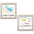 thumbnail image 1 of Gango Home Decor Contemporary Ocean Splash I & II by Melissa Averinos (Ready to Hang); Two 12x12in Distressed Framed Prints, 1 of 5