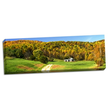 Gango Home Decor Contemporary Rolling Autumn Hills II by Alan Hausenflock (Ready to Hang); One 20x8in Hand-Stretched Canvas