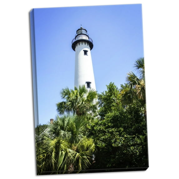 Gango Home Decor Contemporary Saint Simons Lighthouse I by Alan Hausenflock (Ready to Hang); One 16x24in Hand-Stretched Canvas