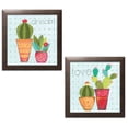 thumbnail image 1 of Gango Home Decor Contemporary Southwest Cactus III & IV by Courtney Prahl (Ready to Hang); Two 12x12in Brown Framed Prints, 1 of 5