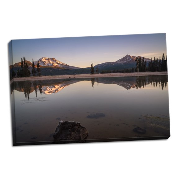 Gango Home Decor Contemporary Sparks Lake II by Stan Hellmann (Ready to Hang); One 24x16in Hand-Stretched Canvas