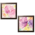 thumbnail image 1 of Gango Home Decor Contemporary Spring Abstracts Florals I & II; Two 12x12in Art Prints in Brown Frames, 1 of 5