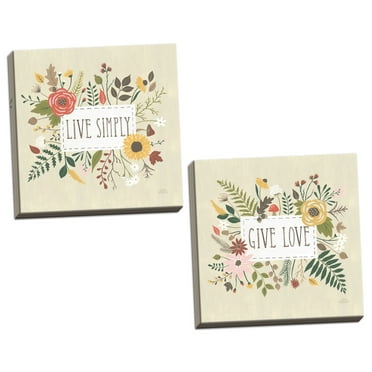 Gango Home Decor Cottage Autumn Garden I & II by Laura Marshall (Ready to Hang); Two 12x12in Hand-Stretched Canvases