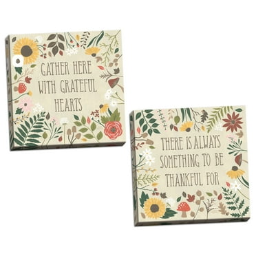 Gango Home Decor Cottage Autumn Garden V & VI by Laura Marshall (Ready to Hang); Two 16x16in Hand-Stretched Canvases