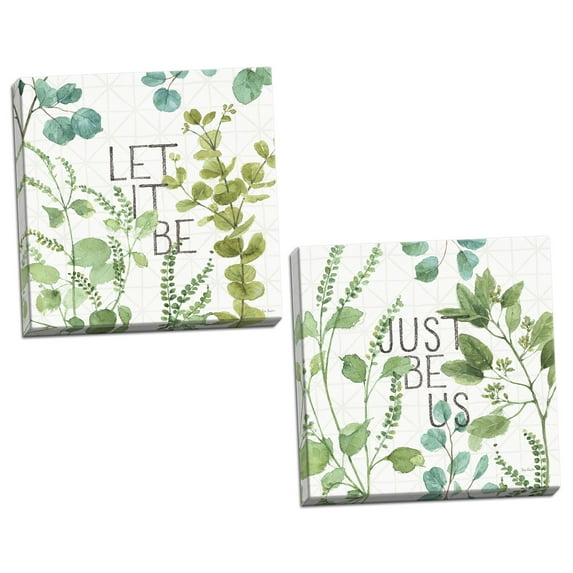 Gango Home Decor Cottage Mixed Greens LXV & Mixed Greens LXVI by Lisa Audit (Ready to Hang); Two 12x12in Hand-Stretched Canvases