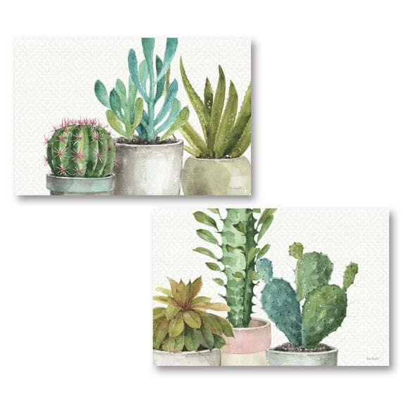 Gango Home Decor Cottage Mixed Greens XXXIII & Mixed Greens XXXIV by Lisa Audit (Printed on Paper); Two 18x12in Unframed Paper Posters