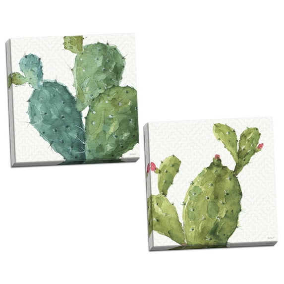 Gango Home Decor Cottage Mixed Greens XXXV & Mixed Greens XXXVI by Lisa Audit (Ready to Hang); Two 12x12in Hand-Stretched Canvases