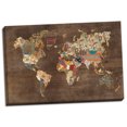 thumbnail image 1 of Gango Home Decor Cottage Pattern World Map on Wood by Laura Marshall (Ready to Hang); One 18x12in Hand-Stretched Canvas, 1 of 3