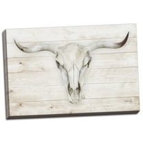 Gango Home Decor Country-Rustic Cow Skull by Marla Rae (Ready to Hang); One 18x12in Hand-Stretched Canvas