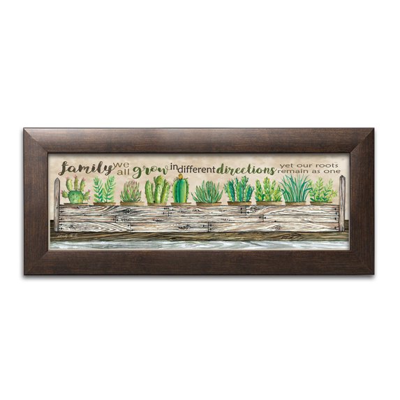 Gango Home Decor Country-Rustic Family Roots by Cindy Jacobs (Ready to Hang); One 18x6in Brown Framed Print