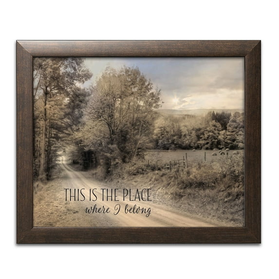 Gango Home Decor Country-Rustic This is the Place Where I Belong by Lori Deiter (Ready to Hang); One 16x12in Brown Framed Print