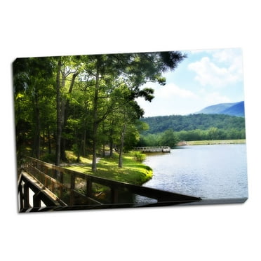 Gango Home Decor Douthat Lake I by Alan Hausenflock (Ready to Hang); One 36x24in Hand-Stretched Canvas
