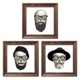 thumbnail image 1 of Gango Home Decor Eclectic Hipster Skull I, Hipster Skull II, & Hipster Skull III by Sue Schlabach (Ready to Hang); Three 12x12in Gold Trim Framed Prints, 1 of 6
