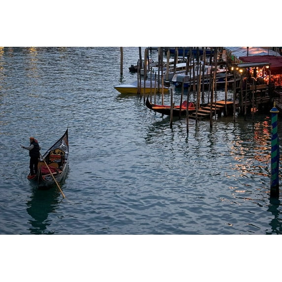 Gango Home Decor Evening Gondoliers IV by Rita Crane (Printed on Paper); One 36x24in Fine Art Paper Giclee Print