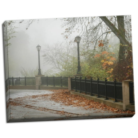 Gango Home Decor Fall Plaza II by Vitaly Geyman (Ready to Hang); One 28x22in Hand-Stretched Canvas