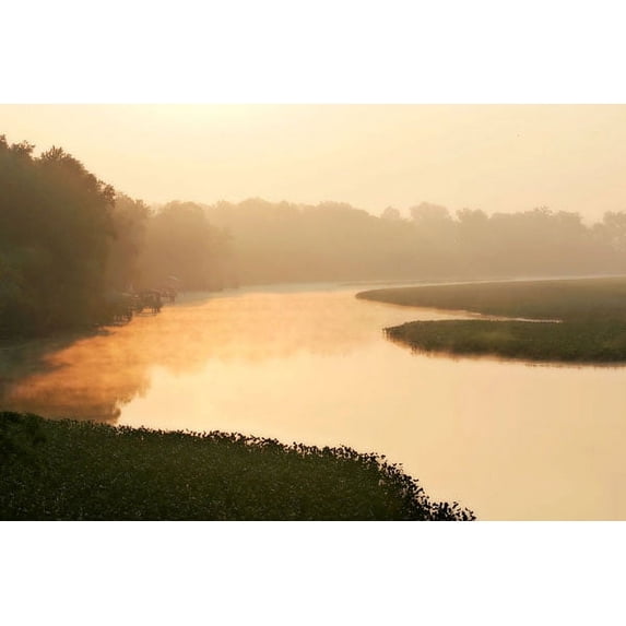Gango Home Decor Fog on the Mattaponi 2 by Alan Hausenflock (Printed on Paper); One 36x24in Fine Art Paper Giclee Print