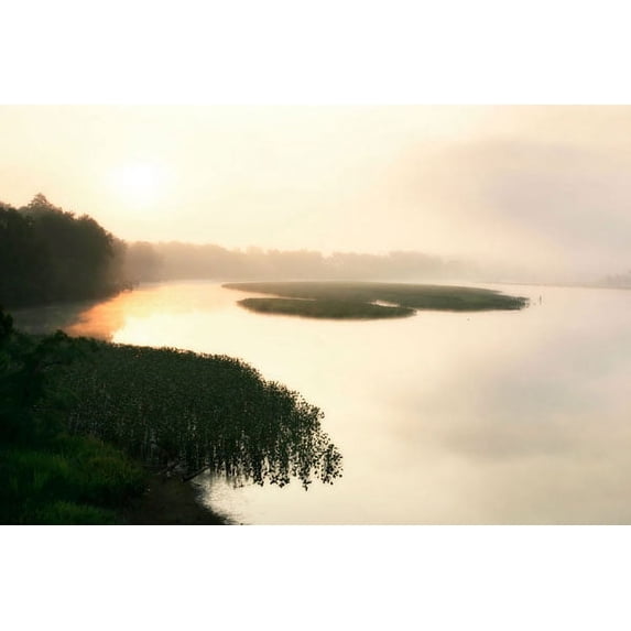 Gango Home Decor Fog on the Mattaponi 7 by Alan Hausenflock (Printed on Paper); One 36x24in Fine Art Paper Giclee Print