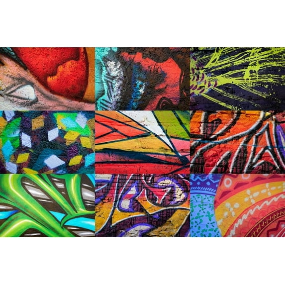 Gango Home Decor Graffiti III by Kathy Mahan (Printed on Paper); One 36x24in Fine Art Paper Giclee Print