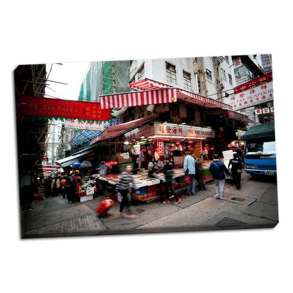 Gango Home Decor Graham Street Market I by Erin Berzel (Ready to Hang); One 36x24in Hand-Stretched Canvas