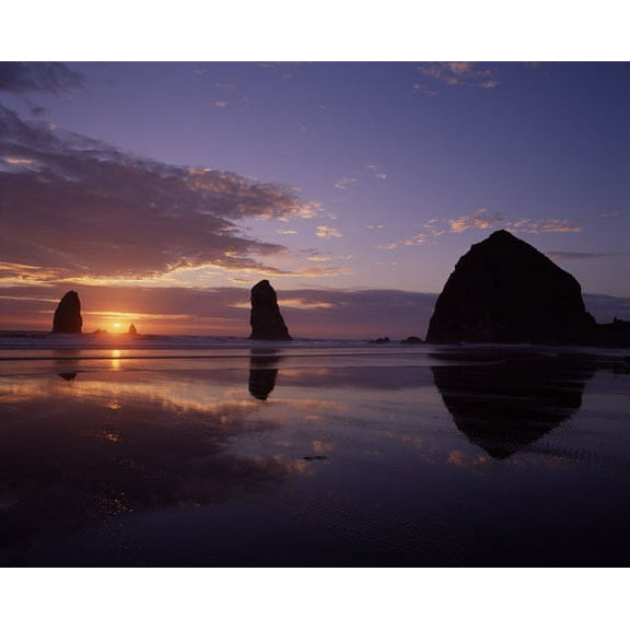 Gango Home Decor Haystack Rock II by Ike Leahy (Printed on Paper); One 28x22in Fine Art Paper Giclee Print